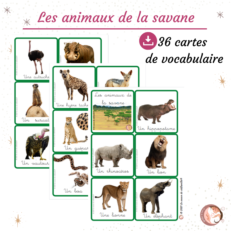 Images classifiées : les animaux de la savane - Ti'loustics Images  classifiées